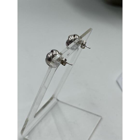 Sterling silver love knot stud‎ earrings - Picture 7 of 16